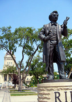 Louis Riel in front of the Legislative Building, Winnipeg, Manitoba