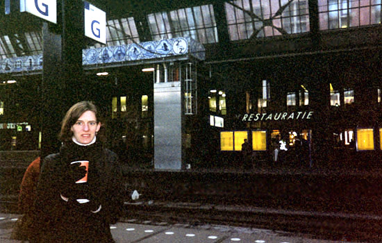 Julia at Centraal Station, Amsterdam, Noord-Holland