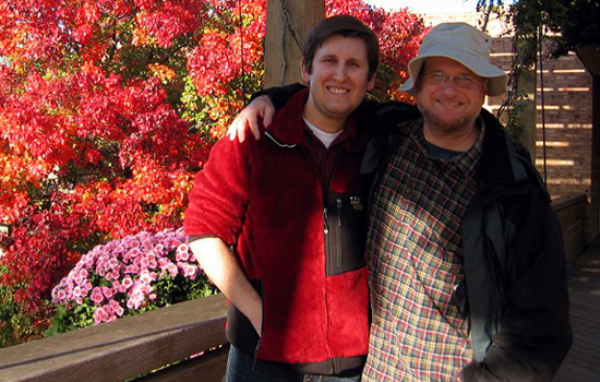 Michael and Philippe in Chicago Botanic Garden, Glencoe, Illinois