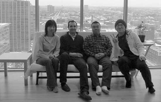 Ting, Lluis, Dan, and William in South Loop, Chicago, Illinois