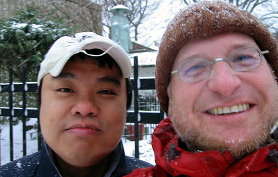 Dan and Philippe in Old Town, Chicago, Illinois