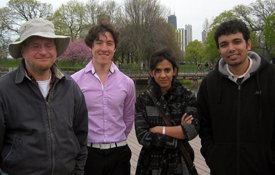 Philippe, Josh, Urmee, and Tanim in Lincoln Park, Chicago, Illinois