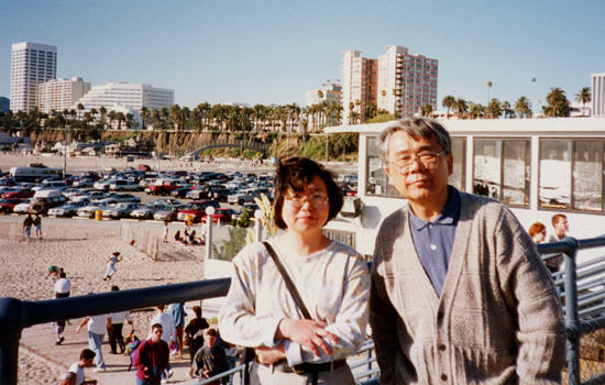 Kathy and Hunter on Santa Monica Pier, California