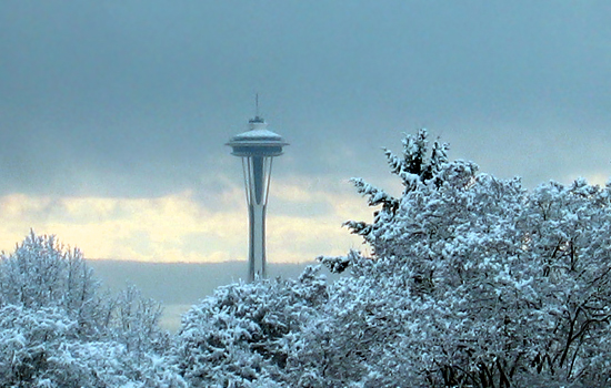 Space Needle from Volunteer Park, Capitol Hill, Seattle, Washington
