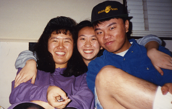 Jion, Deborah, and Dan in Casa Zimbabwe co-op, Northside, Berkeley, California