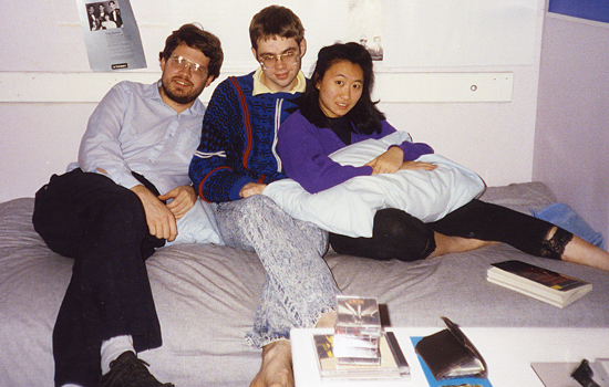 Michael, Ian, and Deborah in Casa Zimbabwe co-op, Northside, Berkeley, California