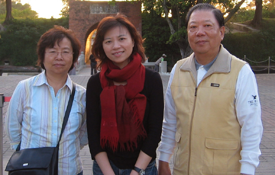 Kathy, Natasha, and uncle at Eternal Fortress, Anping, Tainan, Taiwan