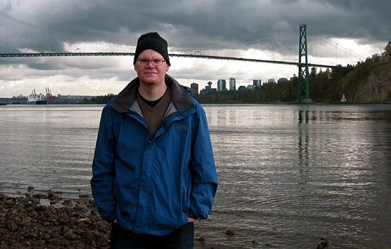 Chris at Lions Gate Bridge, First Narrows, Burrard Inlet, Vancouver, British Columbia