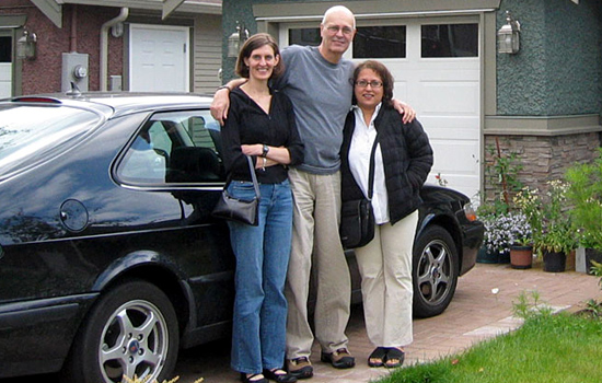 Julia, Merrill, and Satendra in North Vancouver, British Columbia