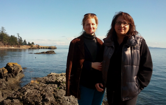 Melissa and Satendra at Higgs Beach, South Pender Island, British Columbia