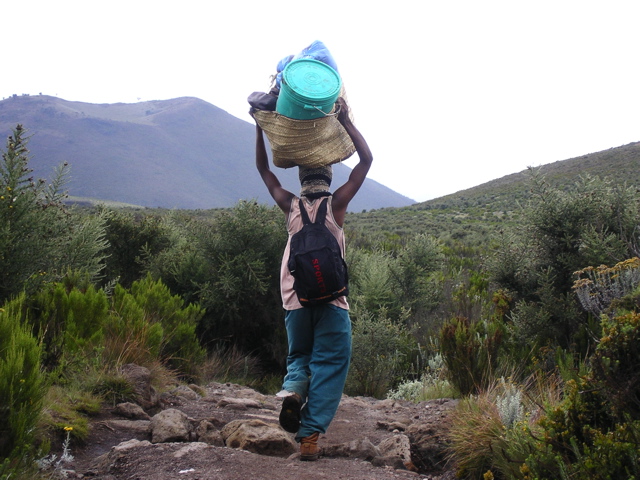 a porter on the way down